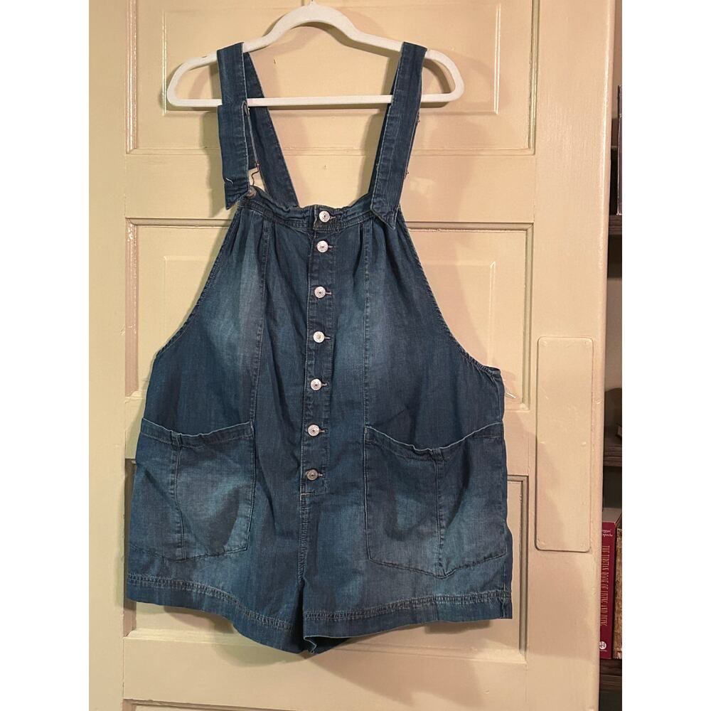 Free People We The Free You've Got The Love Denim Romper size XL